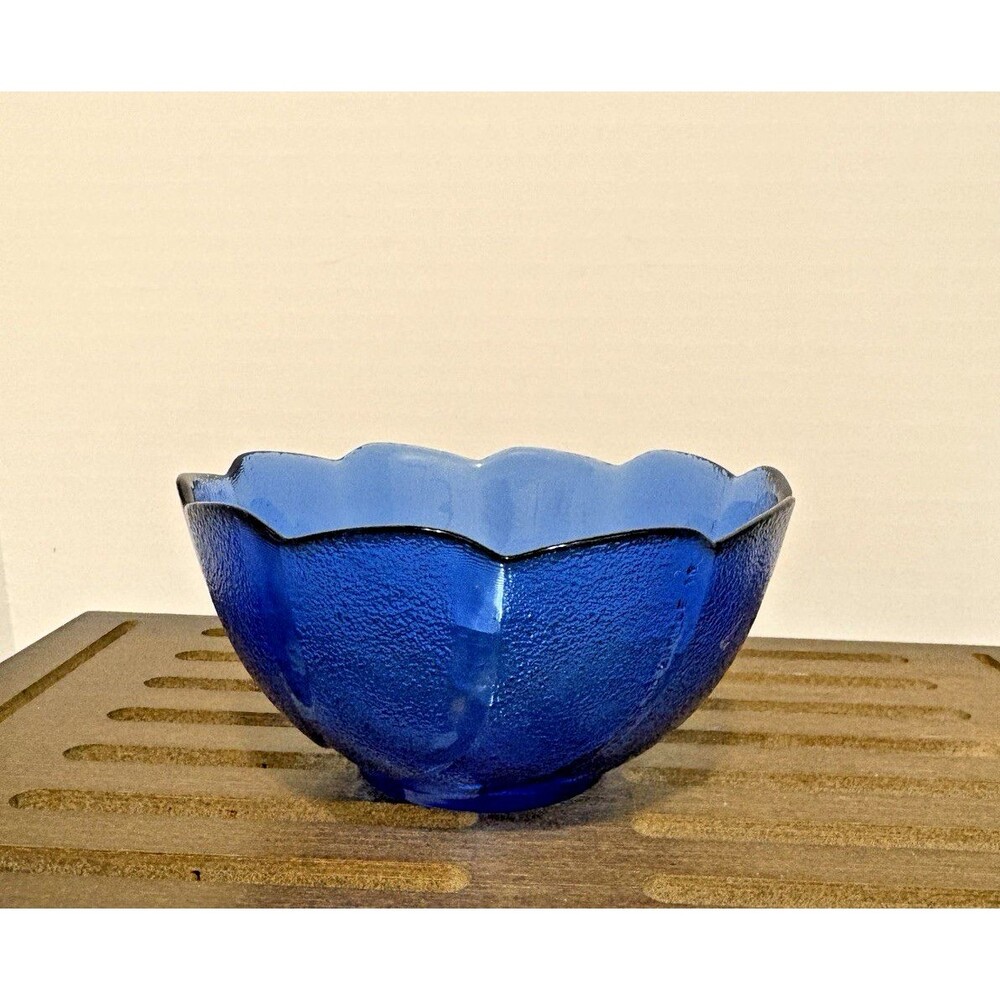 Vintage Arcoroc France Cobalt Blue Serving Bowl